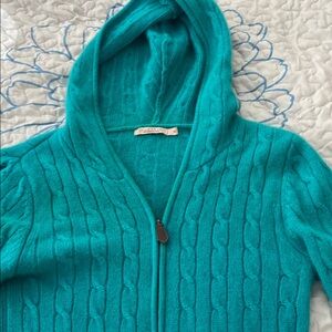 Calypso Vintage Cashmere Hooded Sweater - Turquoise